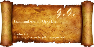 Galambosi Opika névjegykártya